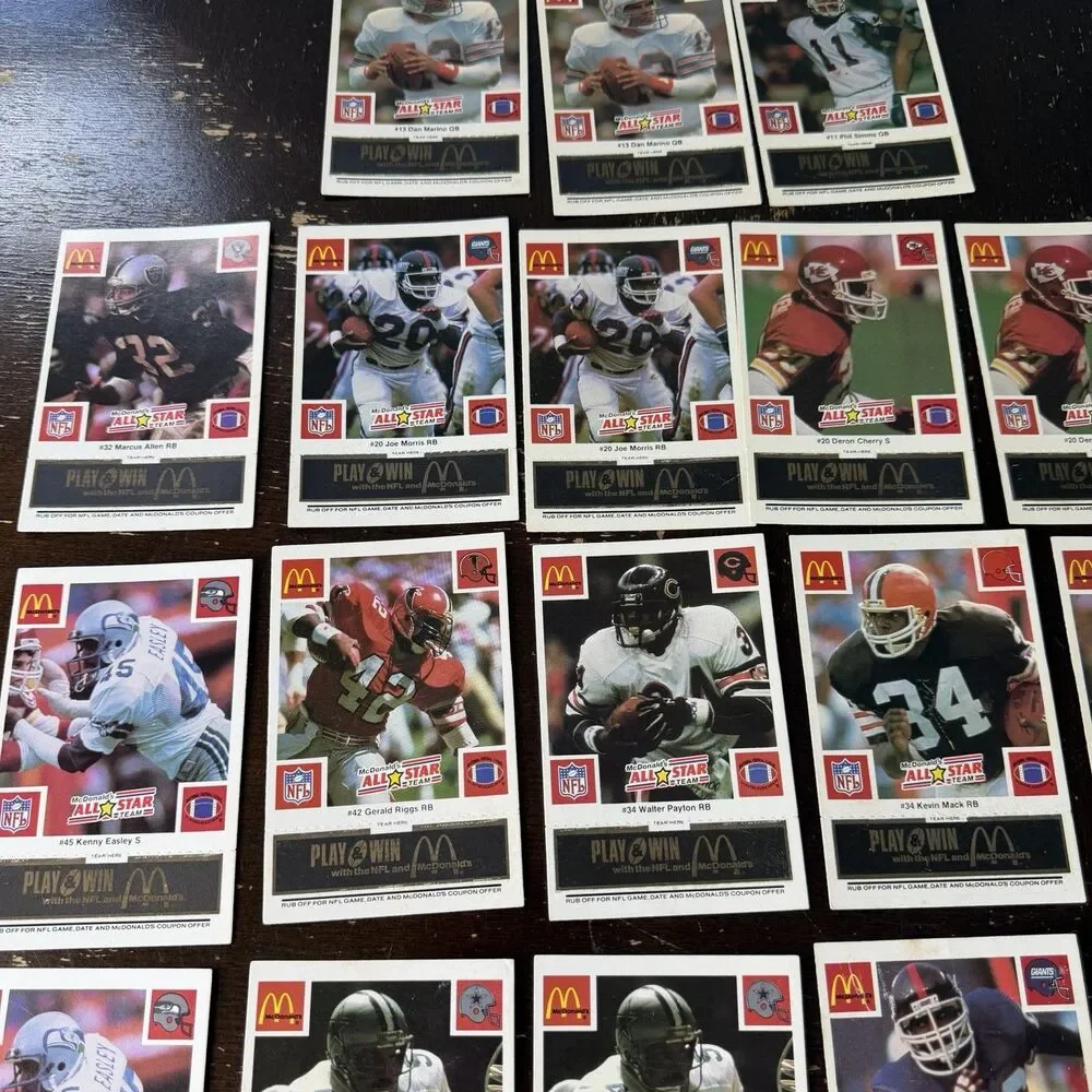 1986 Mcdonalds All Star Football Black Tab 39 Card Lot Partial Set Of 25 w Dupes